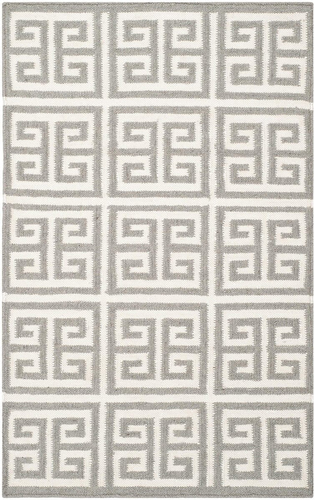 Safavieh Dhurries Dhu626B Grey / Ivory Rugs - Safavieh - dhu626b - 7r