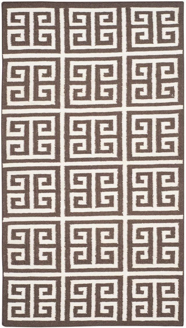 Safavieh Dhurries Dhu626C Brown / Ivory Rugs - Safavieh - dhu626c - 27