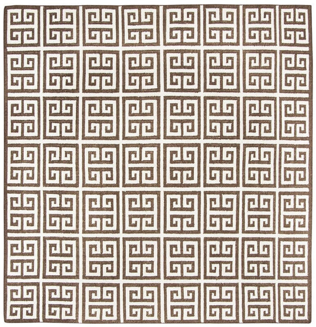 Safavieh Dhurries Dhu626C Brown / Ivory Rugs - Safavieh - dhu626c - 7sq