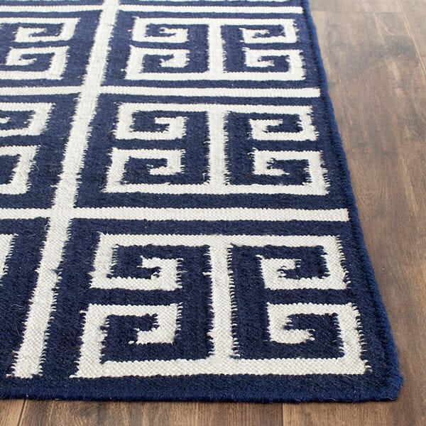 Safavieh Dhurries Dhu626D Navy / Ivory Rugs - Safavieh - dhu626d - 24