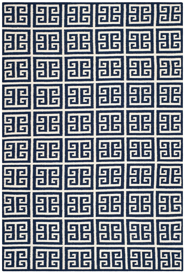 Safavieh Dhurries Dhu626D Navy / Ivory Rugs - Safavieh - dhu626d - 24