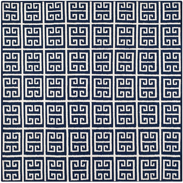 Safavieh Dhurries Dhu626D Navy / Ivory Rugs - Safavieh - dhu626d - 7sq