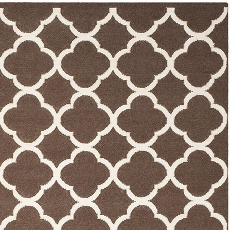 Safavieh Dhurries Dhu627C Brown / Ivory Rugs - Safavieh - dhu627c - 24