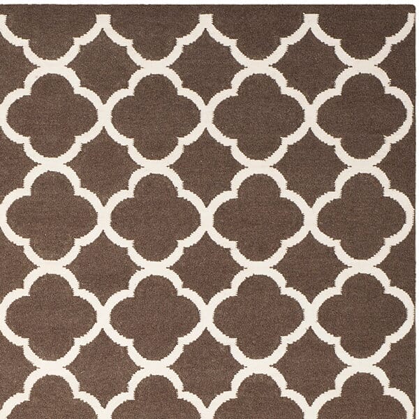 Safavieh Dhurries Dhu627C Brown / Ivory Rugs - Safavieh - dhu627c - 24