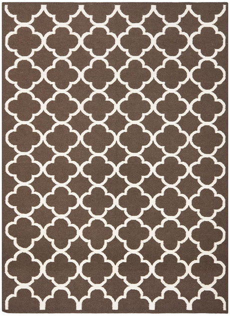 Safavieh Dhurries Dhu627C Brown / Ivory Rugs - Safavieh - dhu627c - 24