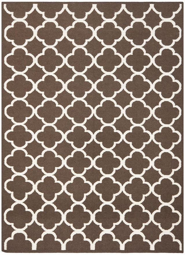 Safavieh Dhurries Dhu627C Brown / Ivory Rugs - Safavieh - dhu627c - 24