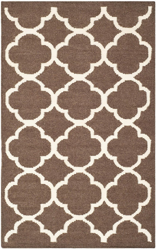 Safavieh Dhurries Dhu627C Brown / Ivory Rugs - Safavieh - dhu627c - 7r