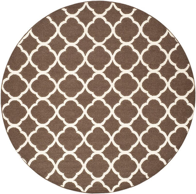 Safavieh Dhurries Dhu627C Brown / Ivory Rugs - Safavieh - dhu627c - 7r