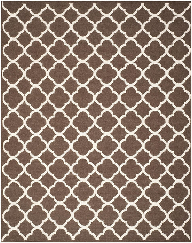 Safavieh Dhurries Dhu627C Brown / Ivory Rugs - Safavieh - dhu627c - 7r