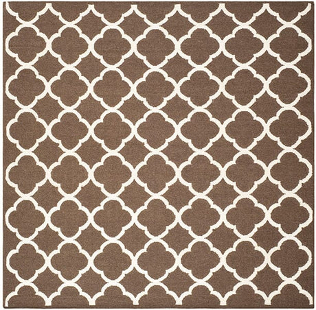 Safavieh Dhurries Dhu627C Brown / Ivory Rugs - Safavieh - dhu627c - 7sq