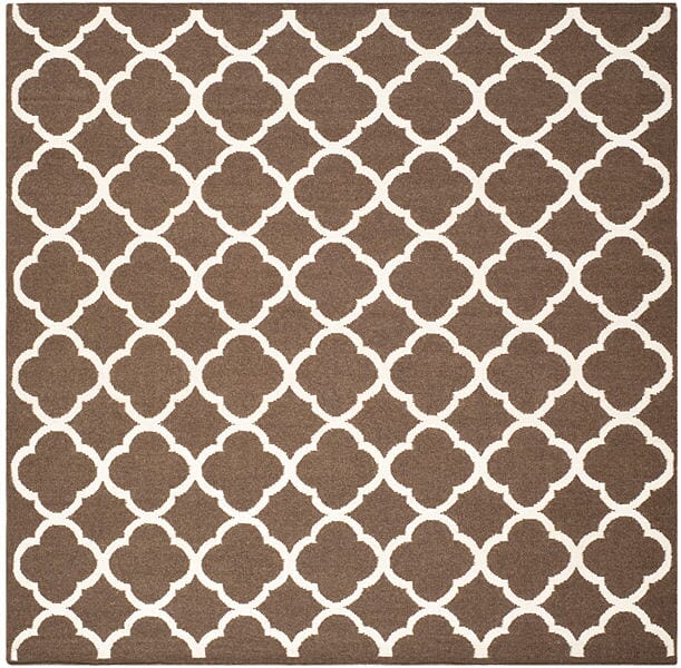 Safavieh Dhurries Dhu627C Brown / Ivory Rugs - Safavieh - dhu627c - 7sq