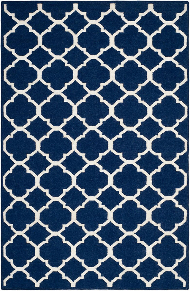 Safavieh Dhurries Dhu627D Navy / Ivory Rugs - Safavieh - dhu627d - 24