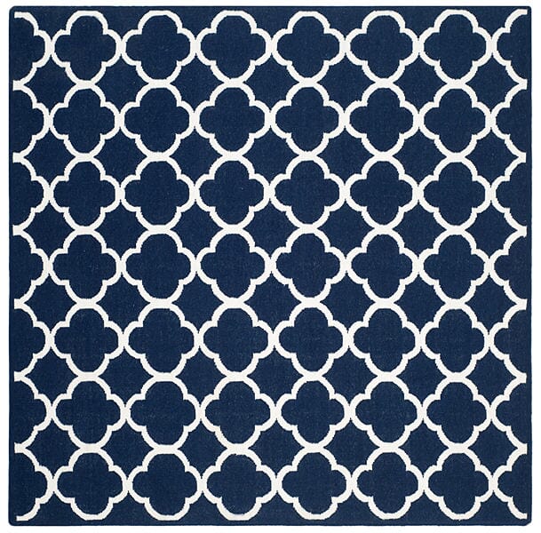 Safavieh Dhurries Dhu627D Navy / Ivory Rugs - Safavieh - dhu627d - 7sq