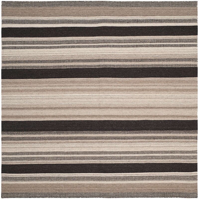 Safavieh Dhurries Dhu628A Natural / Black Rugs - Safavieh - dhu628a - 6sq
