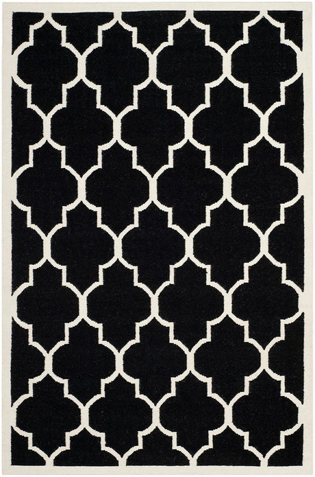 Safavieh Dhurries Dhu632A Black / Ivory Rugs - Safavieh - dhu632a - 3