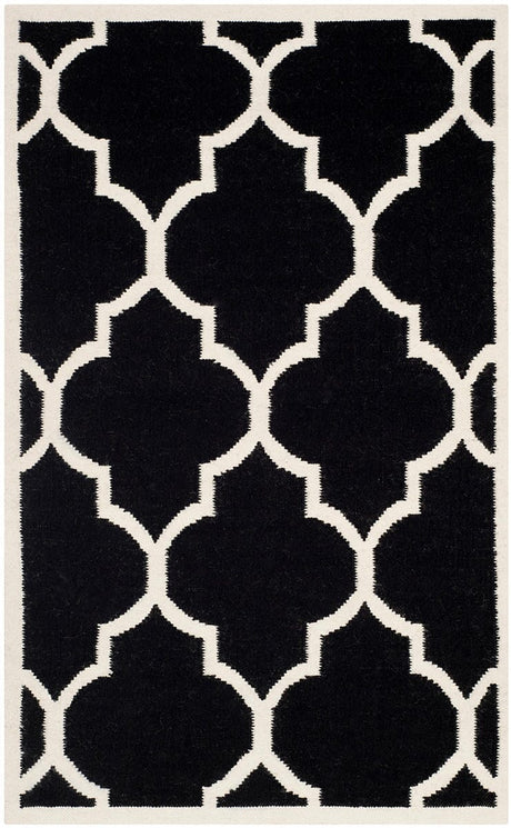 Safavieh Dhurries Dhu632A Black / Ivory Rugs - Safavieh - dhu632a - 6r