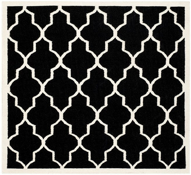 Safavieh Dhurries Dhu632A Black / Ivory Rugs - Safavieh - dhu632a - 6sq