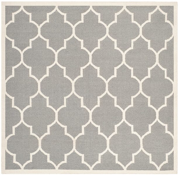 Safavieh Dhurries Dhu632B Grey / Ivory Rugs - Safavieh - dhu632b - 6sq