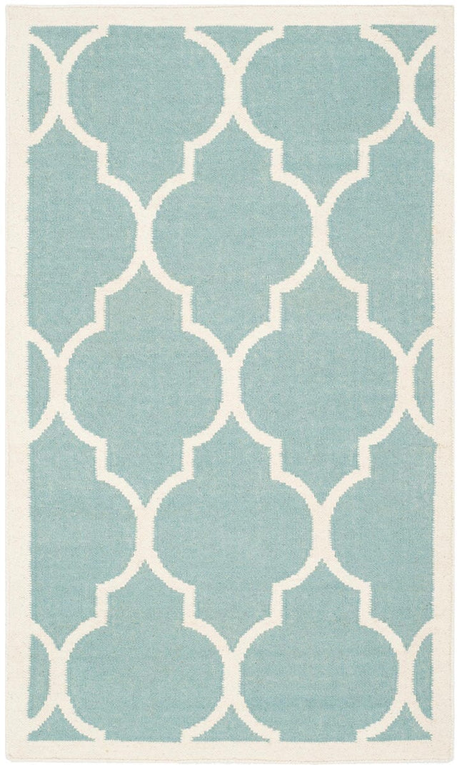 Safavieh Dhurries Dhu632C Light Blue / Ivory Rugs - Safavieh - dhu632c - 6r