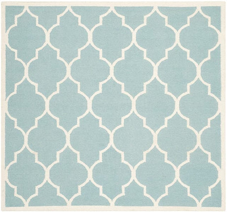 Safavieh Dhurries Dhu632C Light Blue / Ivory Rugs - Safavieh - dhu632c - 6sq