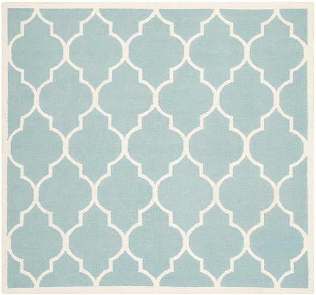 Safavieh Dhurries Dhu632C Light Blue / Ivory Rugs - Safavieh - dhu632c - 6sq