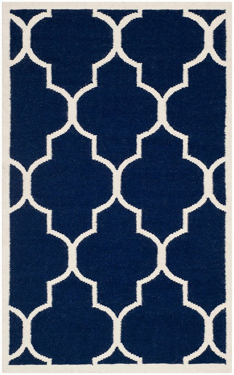 Safavieh Dhurries Dhu632D Navy / Ivory Rugs - Safavieh - dhu632d - 26