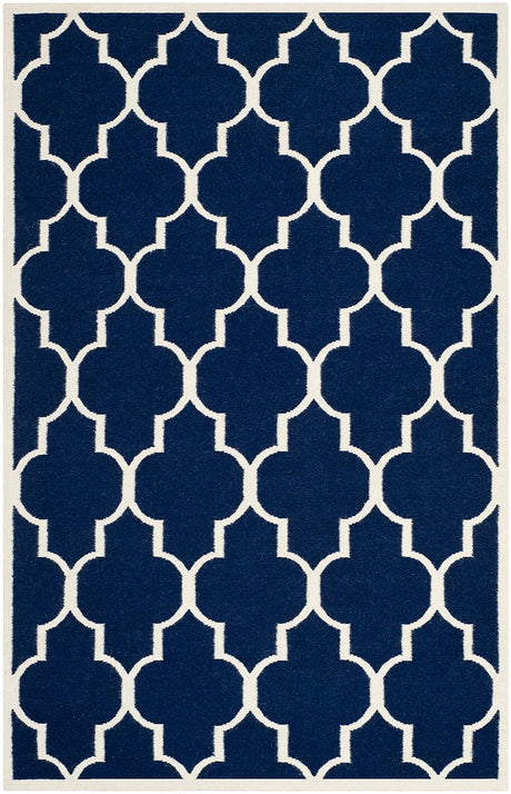 Safavieh Dhurries Dhu632D Navy / Ivory Rugs - Safavieh - dhu632d - 3