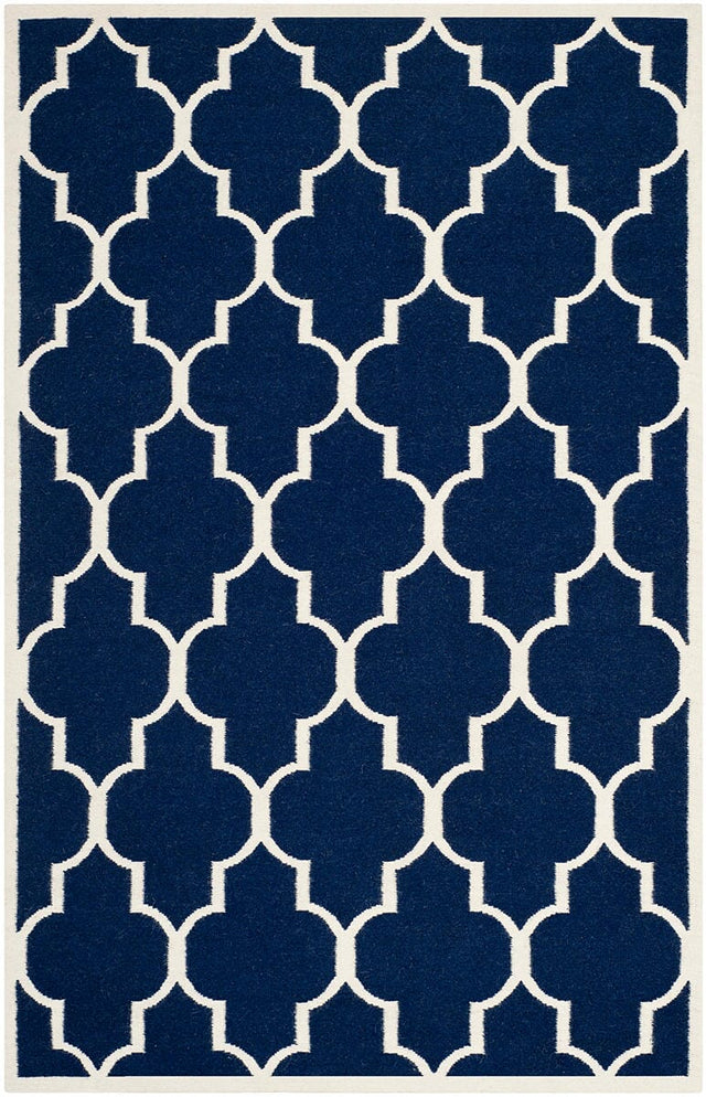 Safavieh Dhurries Dhu632D Navy / Ivory Rugs - Safavieh - dhu632d - 3