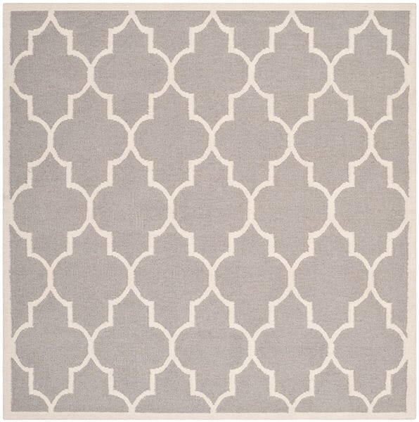 Safavieh Dhurries Dhu632G Dark Grey / Ivory Rugs - Safavieh - dhu632g - 6sq