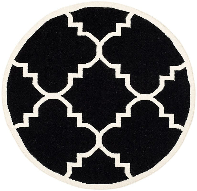 Safavieh Dhurries Dhu633A Black / Ivory Rugs - Safavieh - dhu633a - 6r