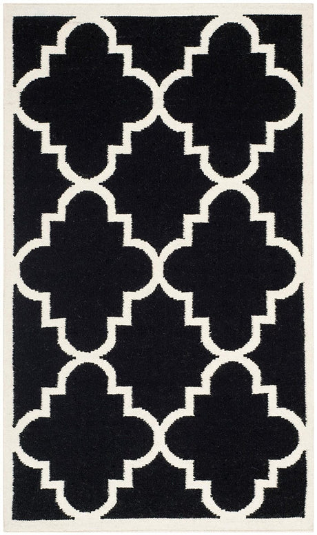 Safavieh Dhurries Dhu633A Black / Ivory Rugs - Safavieh - dhu633a - 6r