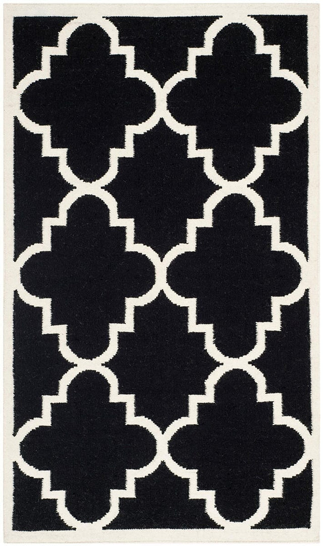 Safavieh Dhurries Dhu633A Black / Ivory Rugs - Safavieh - dhu633a - 6r