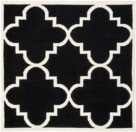 Safavieh Dhurries Dhu633A Black / Ivory Rugs - Safavieh - dhu633a - 6sq