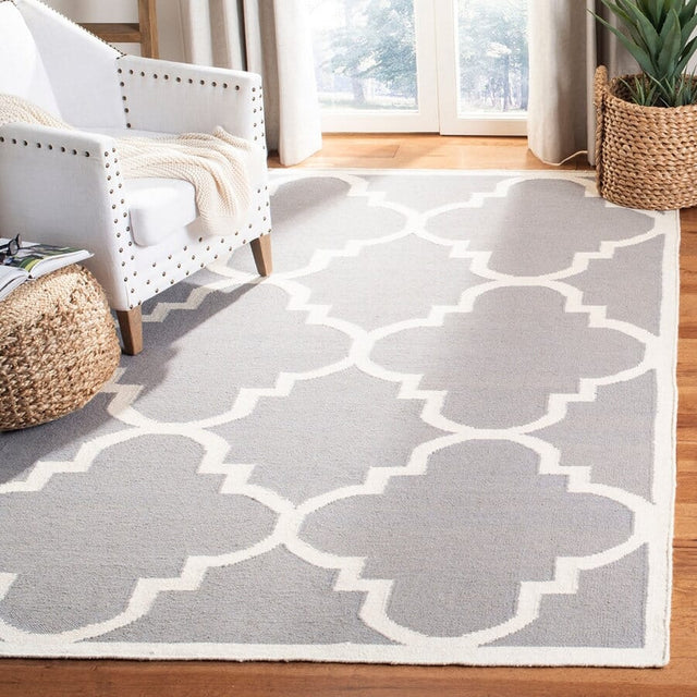 Safavieh Dhurries Dhu633B Grey / Ivory Rugs - Safavieh - dhu633b - 3