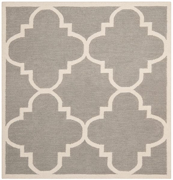 Safavieh Dhurries Dhu633B Grey / Ivory Rugs - Safavieh - dhu633b - 6sq