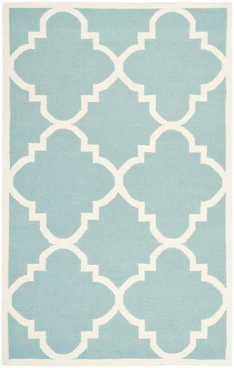 Safavieh Dhurries Dhu633C Light Blue / Ivory Rugs - Safavieh - dhu633c - 3