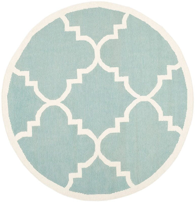 Safavieh Dhurries Dhu633C Light Blue / Ivory Rugs - Safavieh - dhu633c - 6r