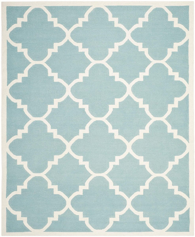 Safavieh Dhurries Dhu633C Light Blue / Ivory Rugs - Safavieh - dhu633c - 6r