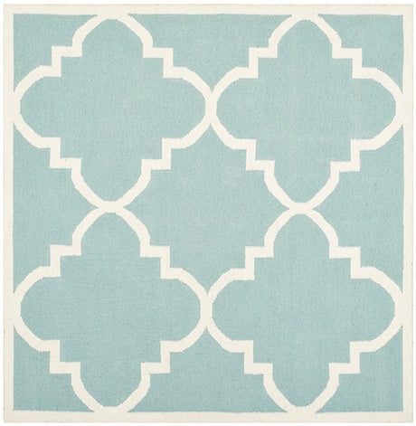 Safavieh Dhurries Dhu633C Light Blue / Ivory Rugs - Safavieh - dhu633c - 6sq