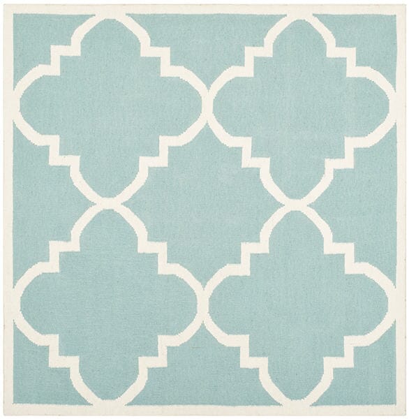 Safavieh Dhurries Dhu633C Light Blue / Ivory Rugs - Safavieh - dhu633c - 6sq