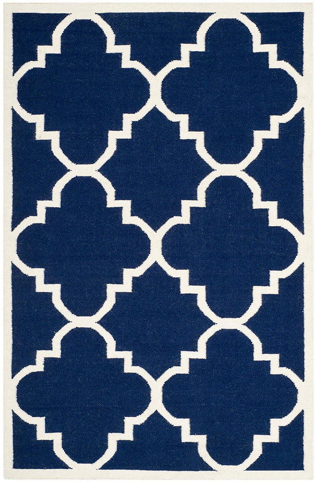 Safavieh Dhurries Dhu633D Navy / Ivory Rugs - Safavieh - dhu633d - 3