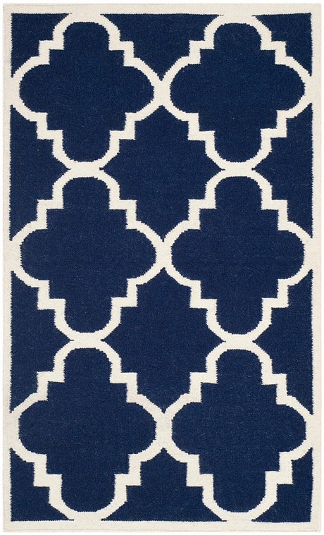 Safavieh Dhurries Dhu633D Navy / Ivory Rugs - Safavieh - dhu633d - 6r