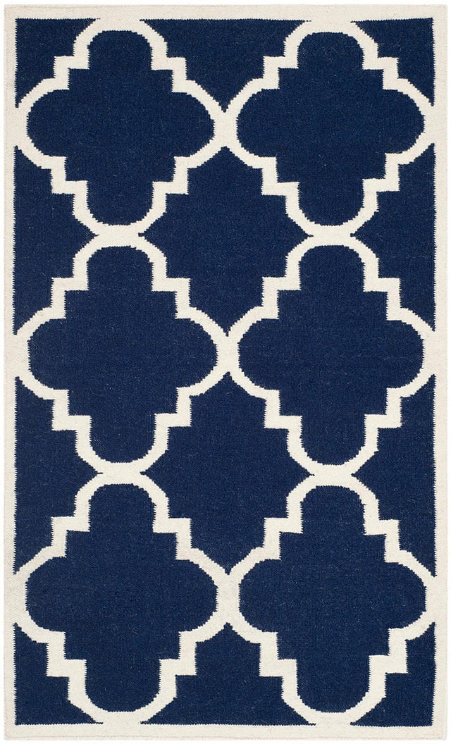 Safavieh Dhurries Dhu633D Navy / Ivory Rugs - Safavieh - dhu633d - 6r