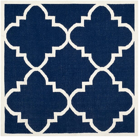 Safavieh Dhurries Dhu633D Navy / Ivory Rugs - Safavieh - dhu633d - 6sq