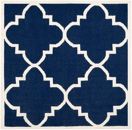 Safavieh Dhurries Dhu633D Navy / Ivory Rugs - Safavieh - dhu633d - 8sq