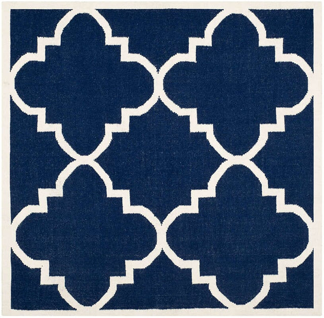 Safavieh Dhurries Dhu633D Navy / Ivory Rugs - Safavieh - dhu633d - 8sq