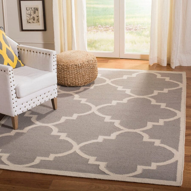 Safavieh Dhurries Dhu633G Dark Grey / Ivory Rugs - Safavieh - dhu633g - 3