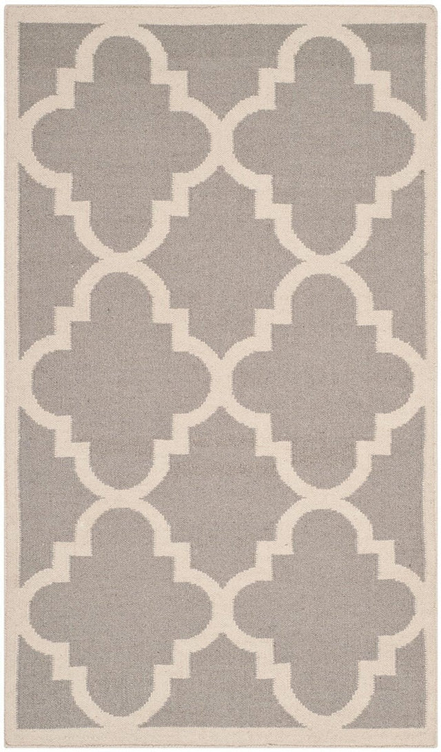 Safavieh Dhurries Dhu633G Dark Grey / Ivory Rugs - Safavieh - dhu633g - 6r