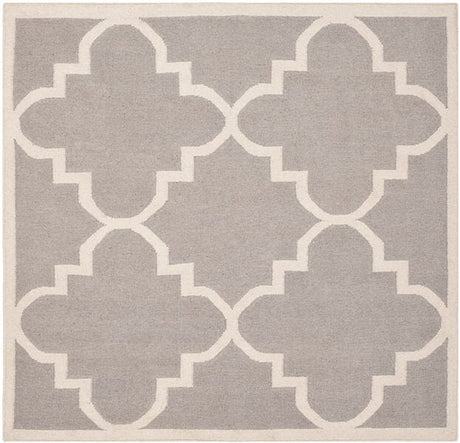 Safavieh Dhurries Dhu633G Dark Grey / Ivory Rugs - Safavieh - dhu633g - 6sq