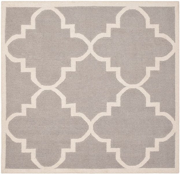 Safavieh Dhurries Dhu633G Dark Grey / Ivory Rugs - Safavieh - dhu633g - 6sq